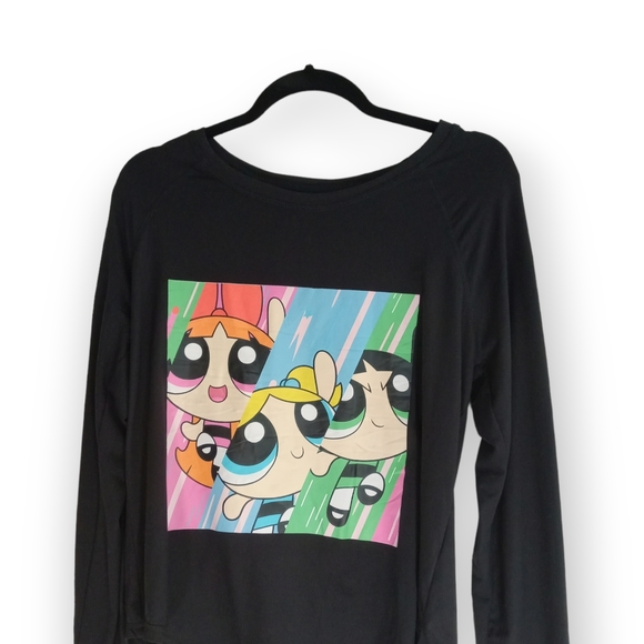 Power puff Girls official long sleeve shirt soft black women's - Picture 4 of 8